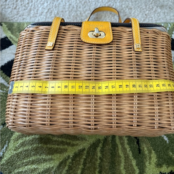 Kate Spade Yellow and Tan Wicker Tote - Picture 12 of 16